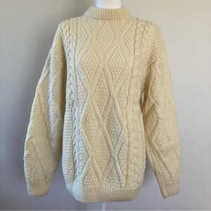 Handmade Cable Knit Sweater made with natural material wool